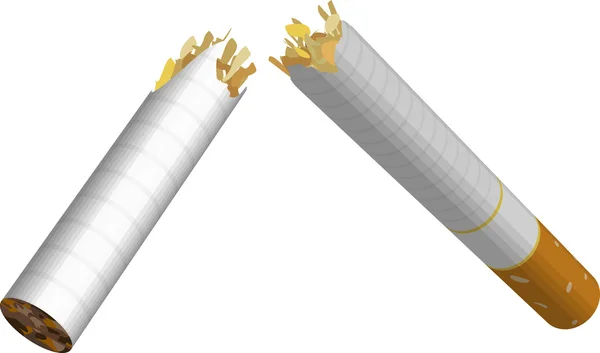 Ilustración roto cigarrillo — Archivo Imágenes Vectoriales