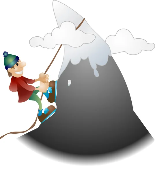 Berg klimmer illustratie — Stockvector