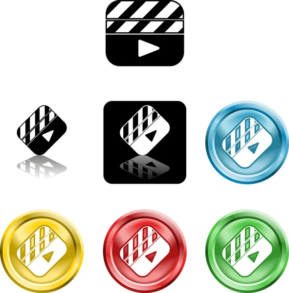 Film Clapper icona simbolo — Vettoriale Stock