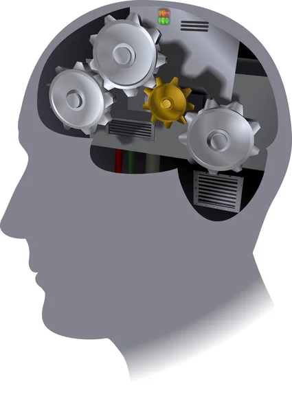 Rouages cerveau illustration — Image vectorielle