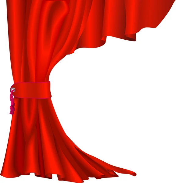 Red velvet curtain — Stock Vector