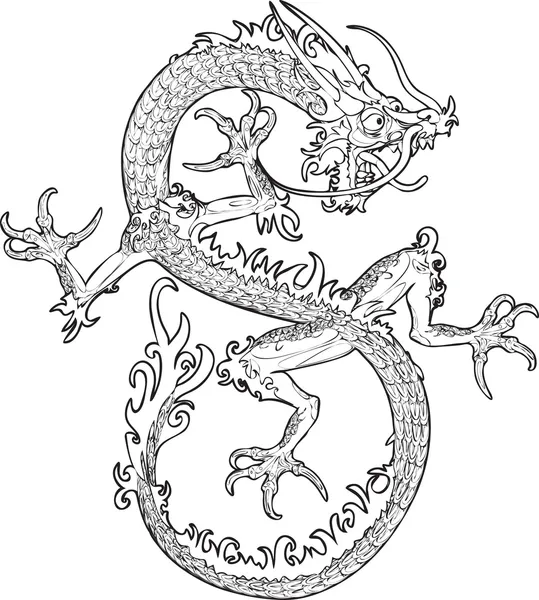 Dragón ilustración — Archivo Imágenes Vectoriales