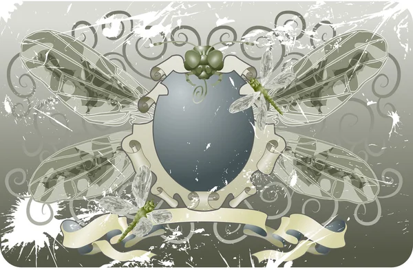 Illustration de bouclier libellule — Image vectorielle