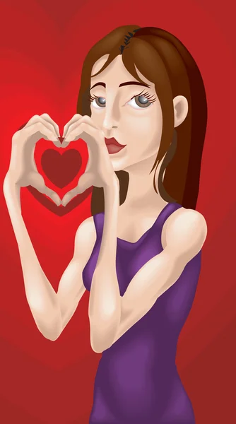 Stock vector heart girl