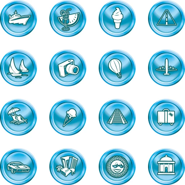 Vacations, travel and tourism icons — Stock Vector