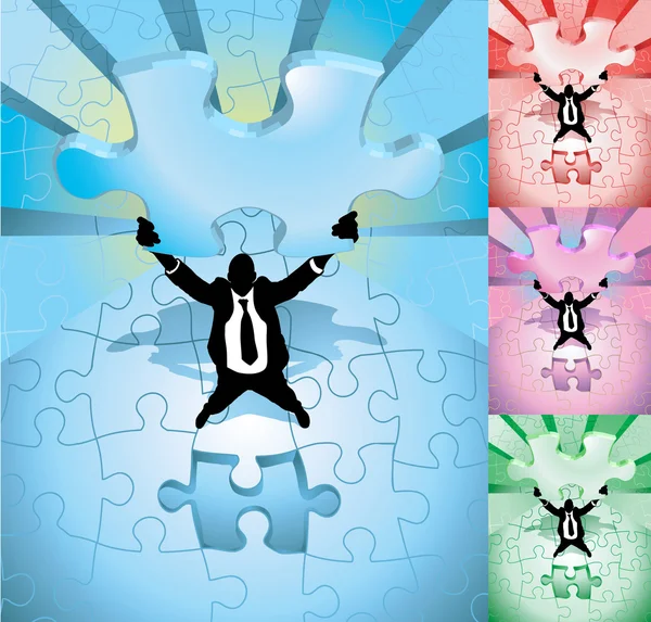 Jigsaw business concept illustration — Stock Vector