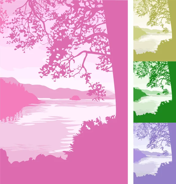 Lake background Illustration — Stock Vector