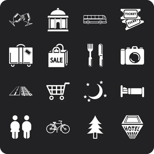 Lokalizacja turystyka ikony — Wektor stockowy