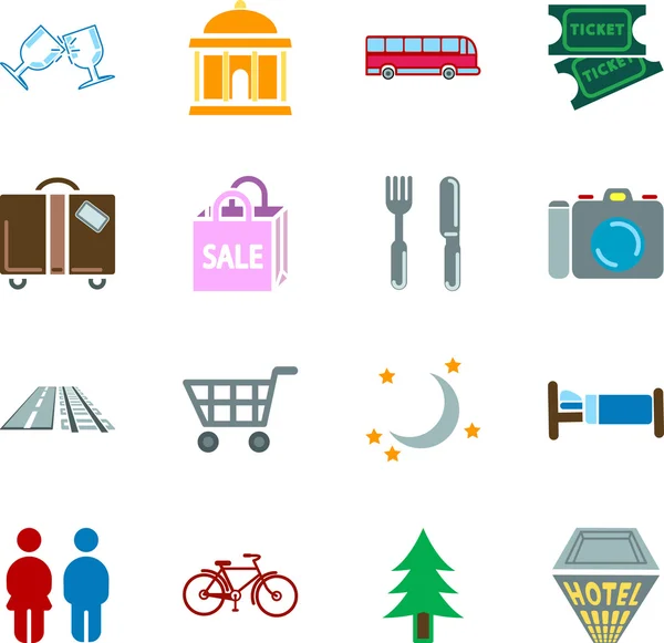 Location tourism icons — Stock Vector
