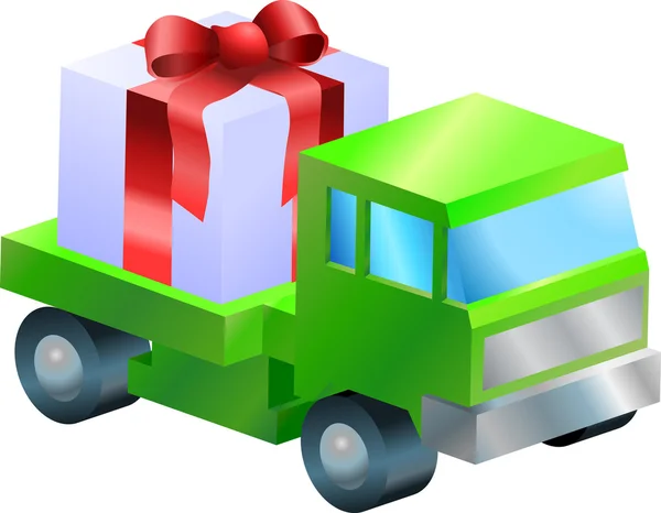 Lorry truck gift illustration — Stock Vector