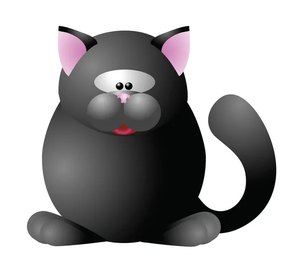 Ilustrace černá kočka — Stockový vektor
