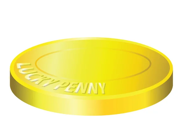 Fortunato penny illustrazione — Vettoriale Stock