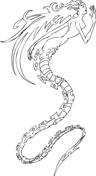 Meerjungfrau-Illustration — Stockvektor