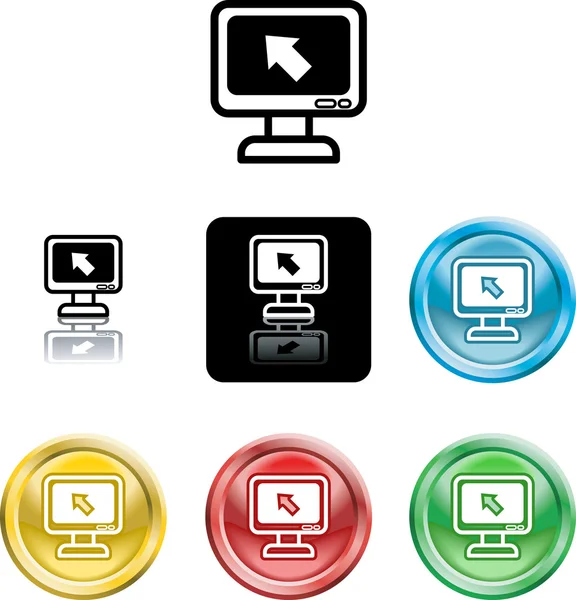 Simbolo icona monitor del computer — Vettoriale Stock