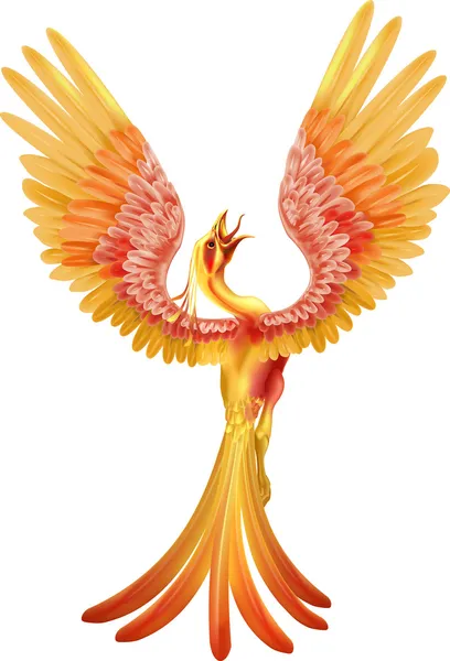 Een phoenix rising uit de as — Stockvector
