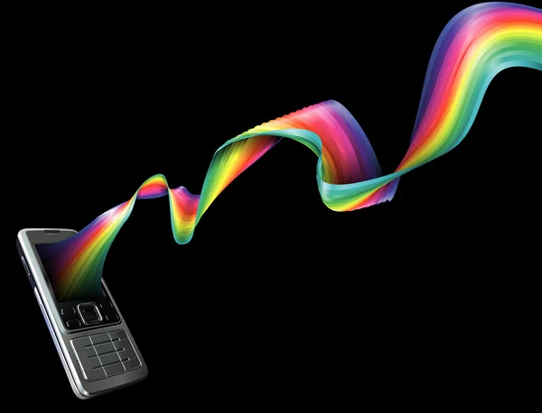 Telefoon regenboog achtergrond — Stockvector