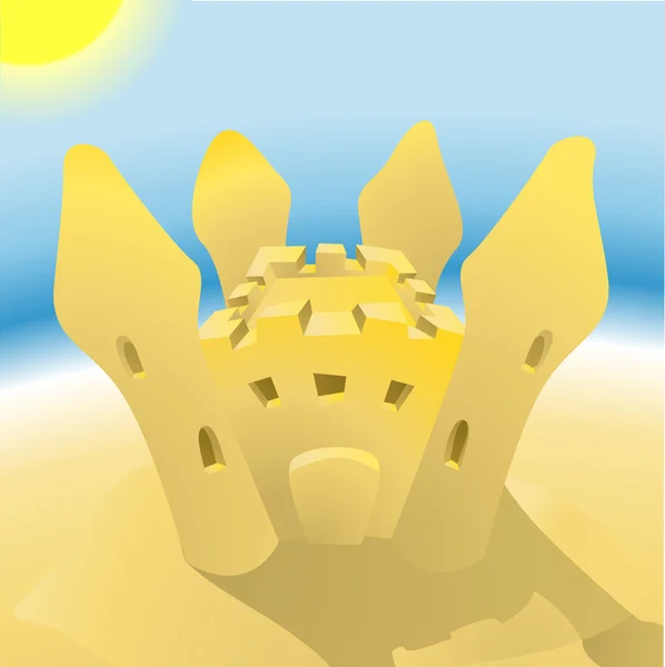 Illustrazione del castello di sabbia — Vettoriale Stock