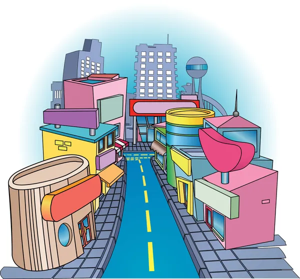 Shoppig ulicy ilustracja — Wektor stockowy