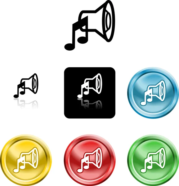 Luidspreker geluid media pictogram symbool — Stockvector