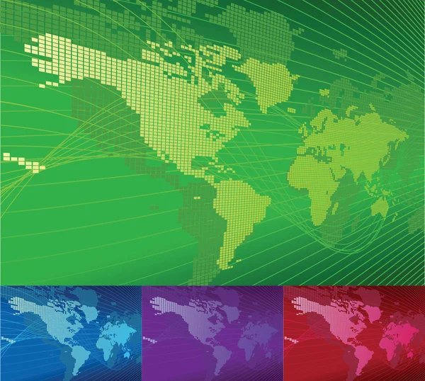 Una mappa dinamica del mondo 3d con sfondo. — Vettoriale Stock