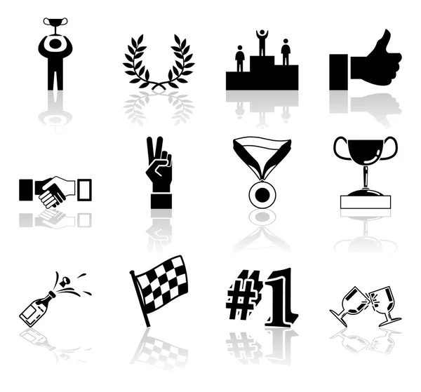 Elementos de diseño de serie de iconos de victoria y éxito — Vector de stock
