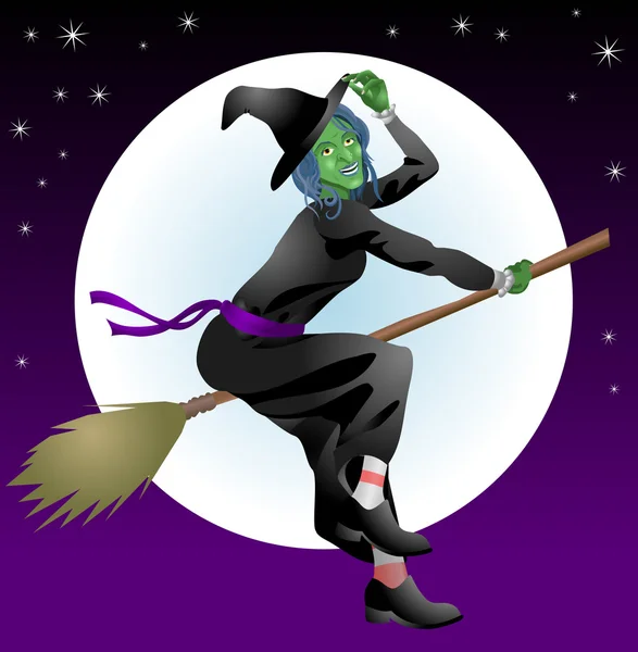 Страшная Хэллоуинская ведьма — стоковый вектор