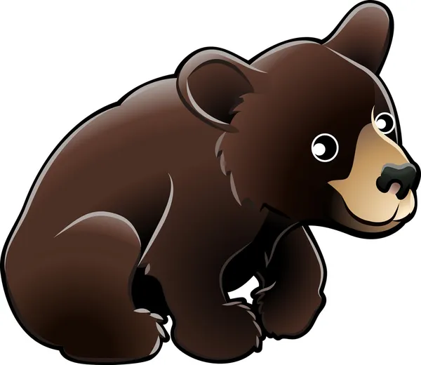 Αμερικανική μαύρη αρκούδα, χαριτωμένα διανυσματικά εικονογράφηση — Διανυσματικό Αρχείο