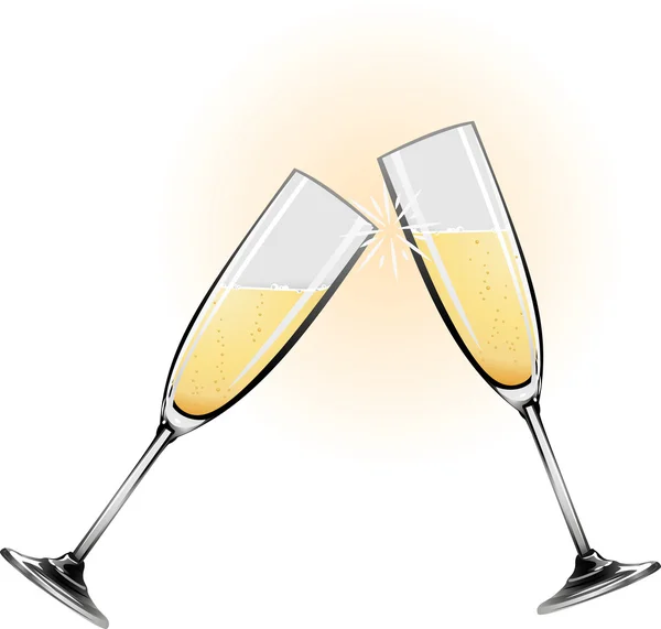 Illustration of champagne glasses — Stock Vector