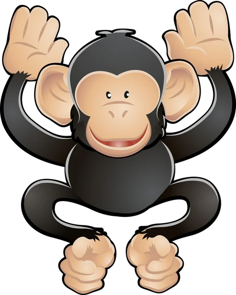 Illustration vectorielle de chimpanzé mignon — Image vectorielle