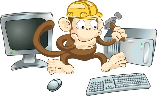 Budowa małpa — Wektor stockowy