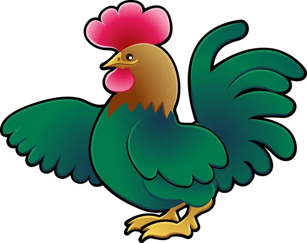 Cute Rooster Farm Animal Vector Illustration — Stock Vector