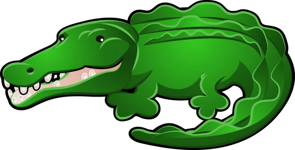 Lindo cocodrilo o cocodrilo de dibujos animados — Vector de stock