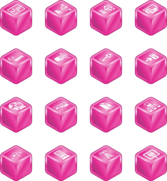 Network Computing Cube Icônes série Set . — Image vectorielle