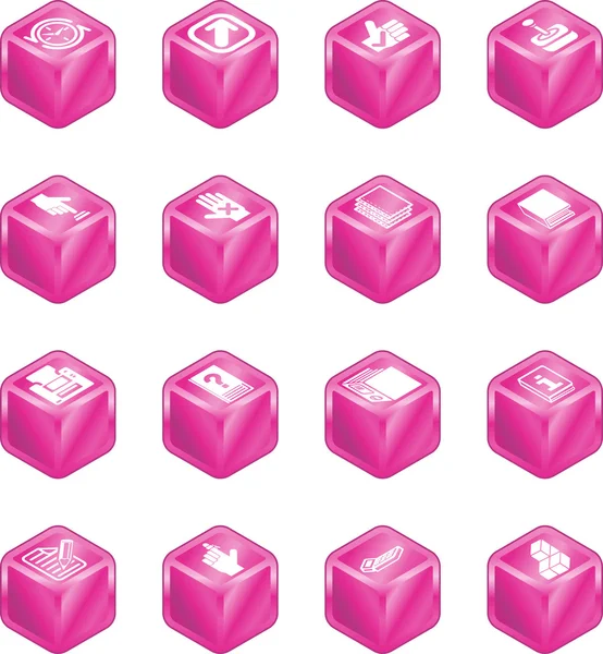 Toepassingen kubus serie pictogrammenset — Stockvector