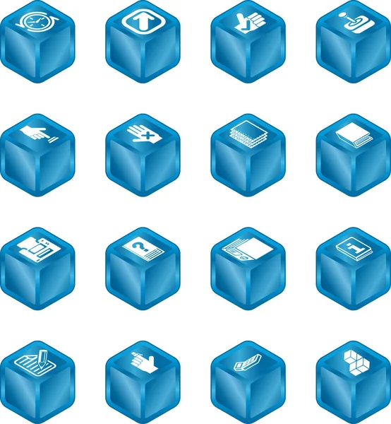 Toepassingen kubus serie pictogrammenset — Stockvector