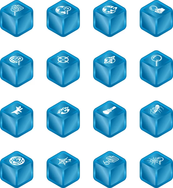 웹 검색 큐브 아이콘 시리즈 설정 — 스톡 벡터