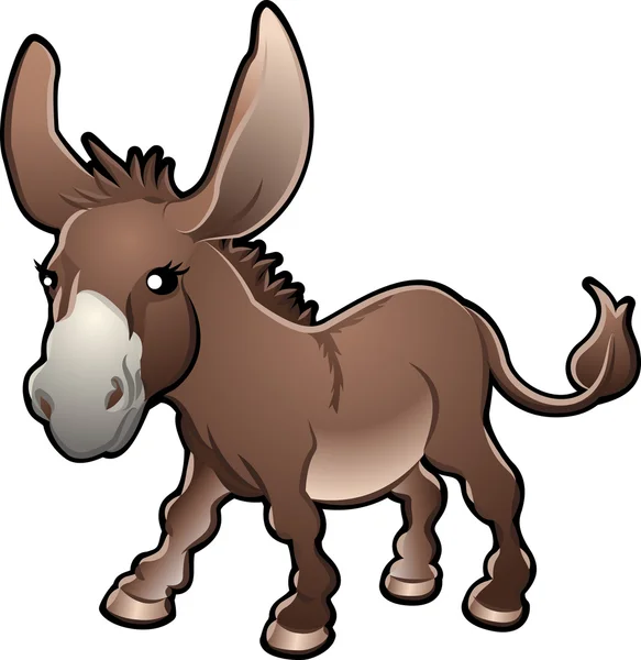 Cute Donkey Vector Illustration — Stock Vector