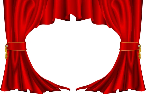 赤い劇場スタイルのカーテン — ストックベクタ
