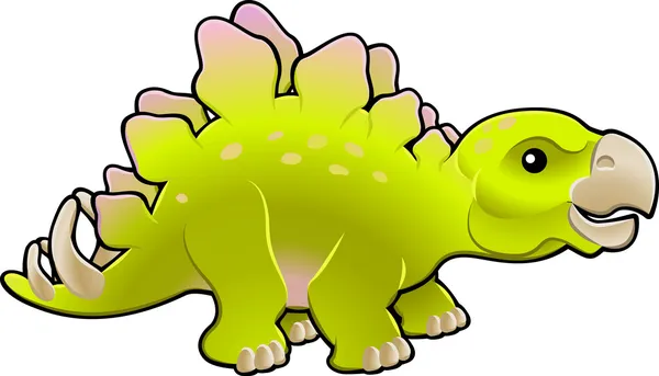 Aranyos, barátságos stegosaurus vektoros illusztráció — Stock Vector