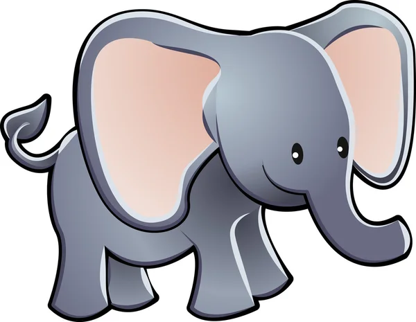 Liebenswerte Elefanten Cartoon Vektor Illustration — Stockvektor