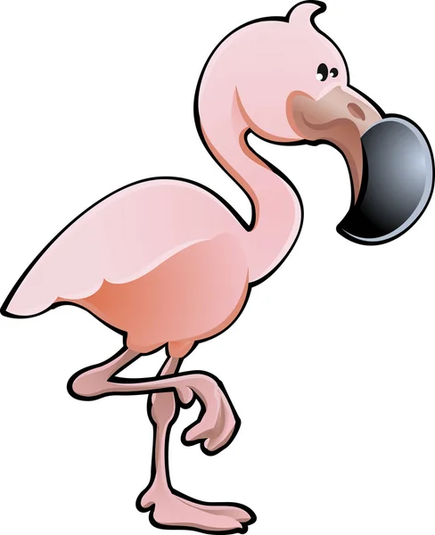 Schattige roze flamingo vectorillustratie — Stockvector