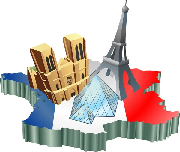 Turismo francés — Vector de stock