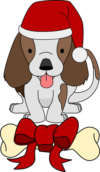 Иллюстрация подарочной кости и собаки
