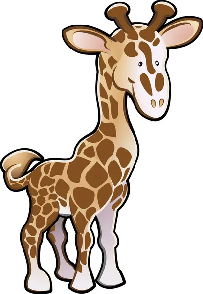 Ilustración linda jirafa — Vector de stock