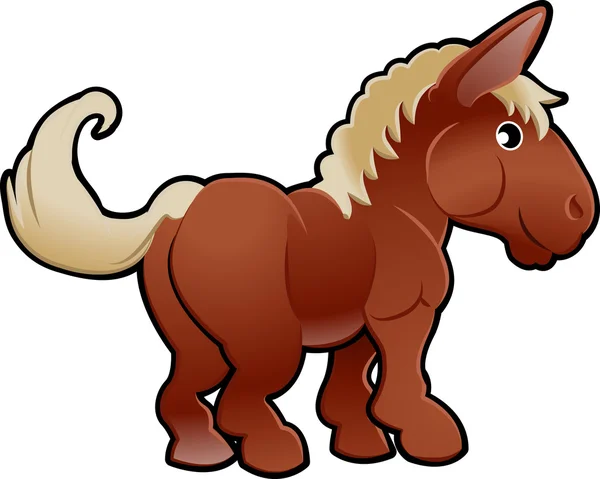 Cute Horse Farm Animal Vector Ilustração — Vetor de Stock