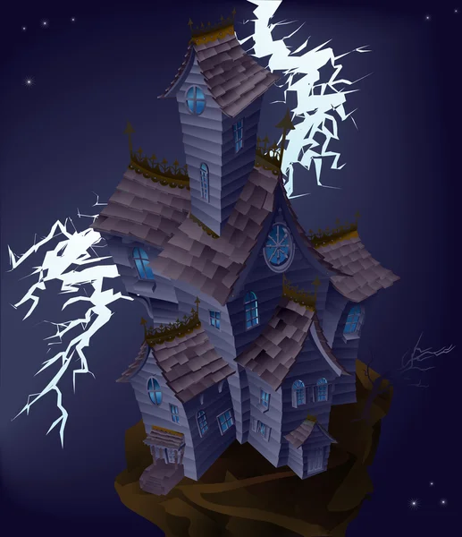 Illustration of haunted house — Stockvector