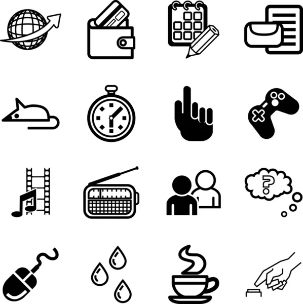 Computer application and media Icon set — Stock Vector