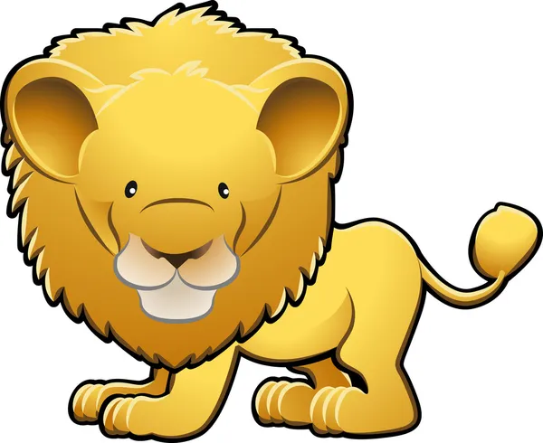 Illustration vectorielle lion mignon — Image vectorielle