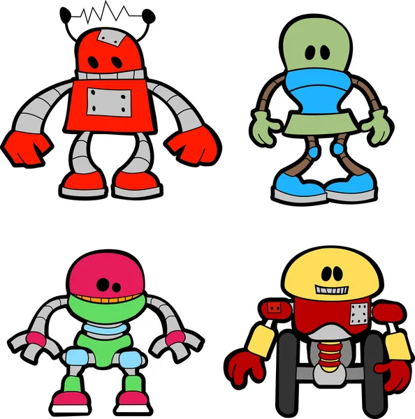 Ilustrace malých robotů — Stockový vektor