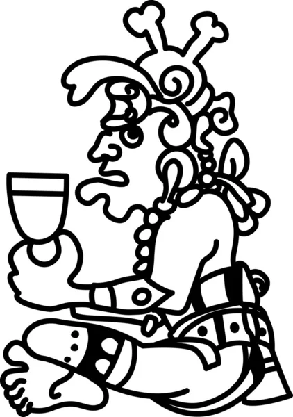 Glyphe de style aztèque personne — Image vectorielle